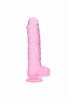 Realistyczne żelowe dildo penis na przyssawce różowy 25,4 cm